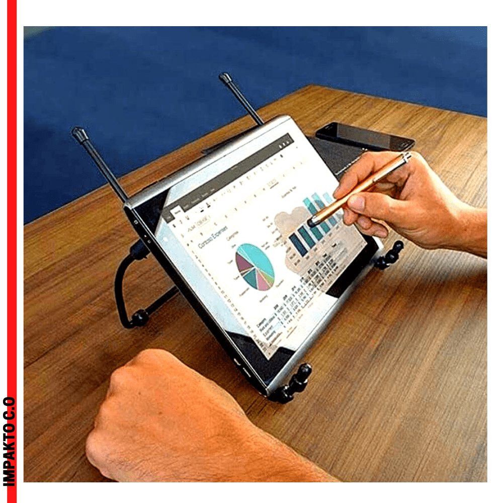 Suporte para Notebook Tablet e Ipad Metal Regulável Preto Reliza