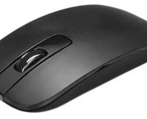 Kit Teclado Mouse Wireless S/fio Com Capa Protetora - Preto