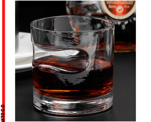 COPO De Whisky vidro com Porta Charuto Luxo 300ML REDONDO